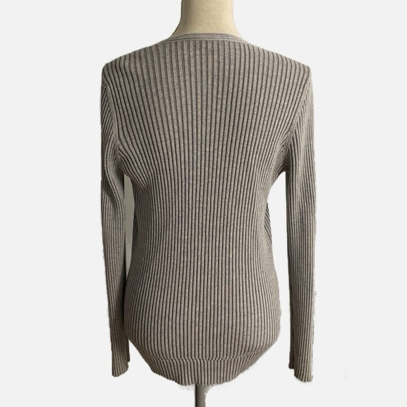 Escada Cardigan Sweater Silver Metallic Size XL Luxury Old Money - Picture 2 of 12